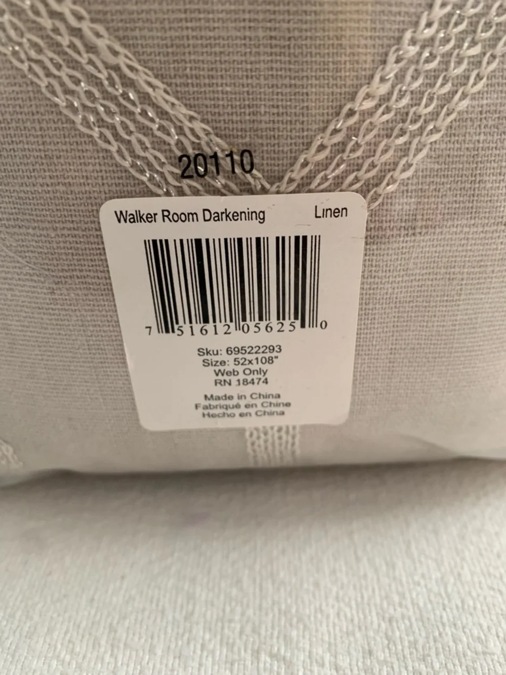 NWOT O&O by Olivia & Oliver Black Out Beige Grommet Window Panel